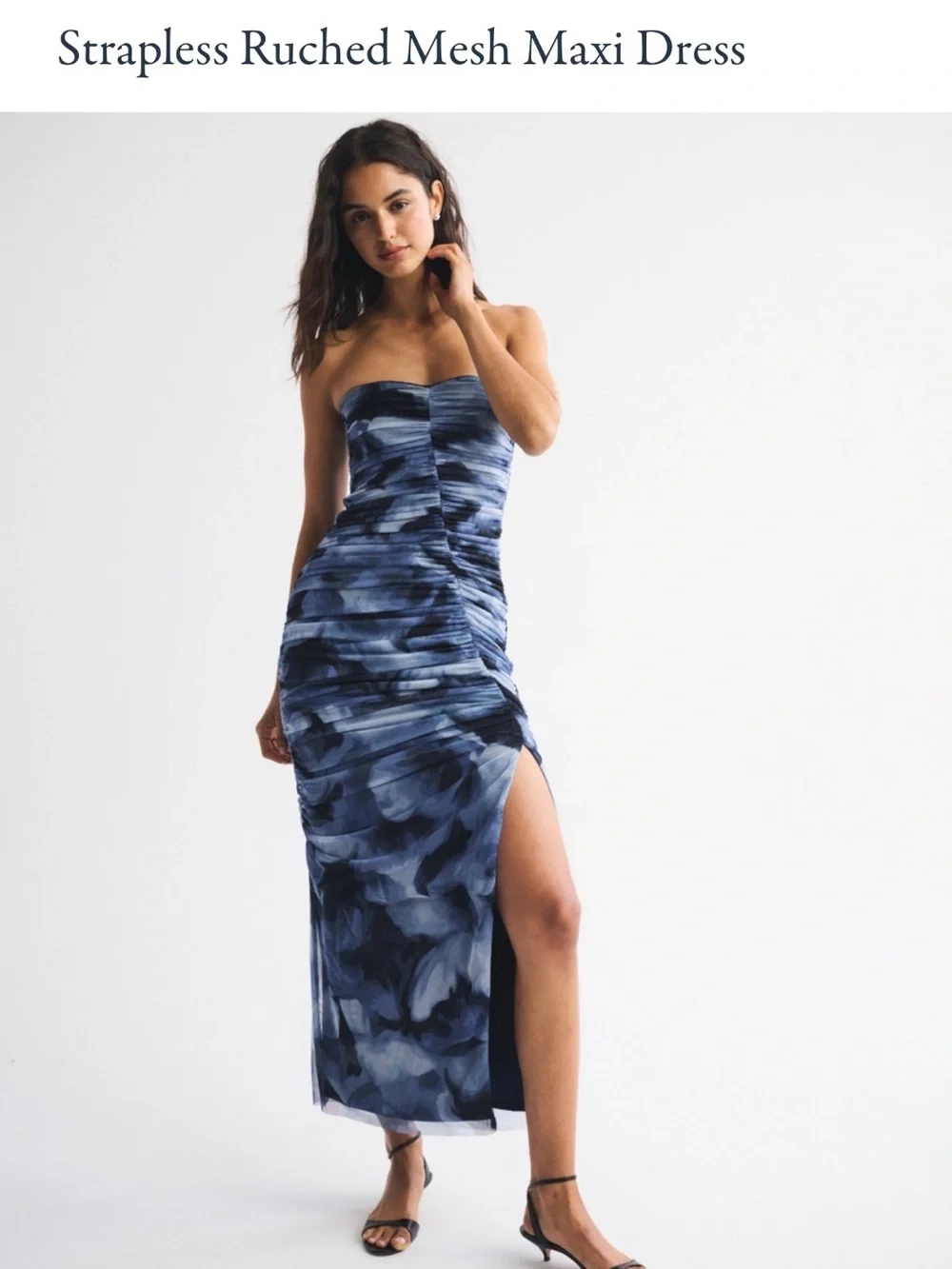 Abercrombie & Fitch Blue and Black Floral Print Dress